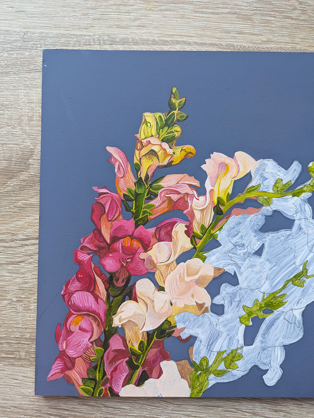 Snapdragons - Wine Dark - Original Acrylic Artwork