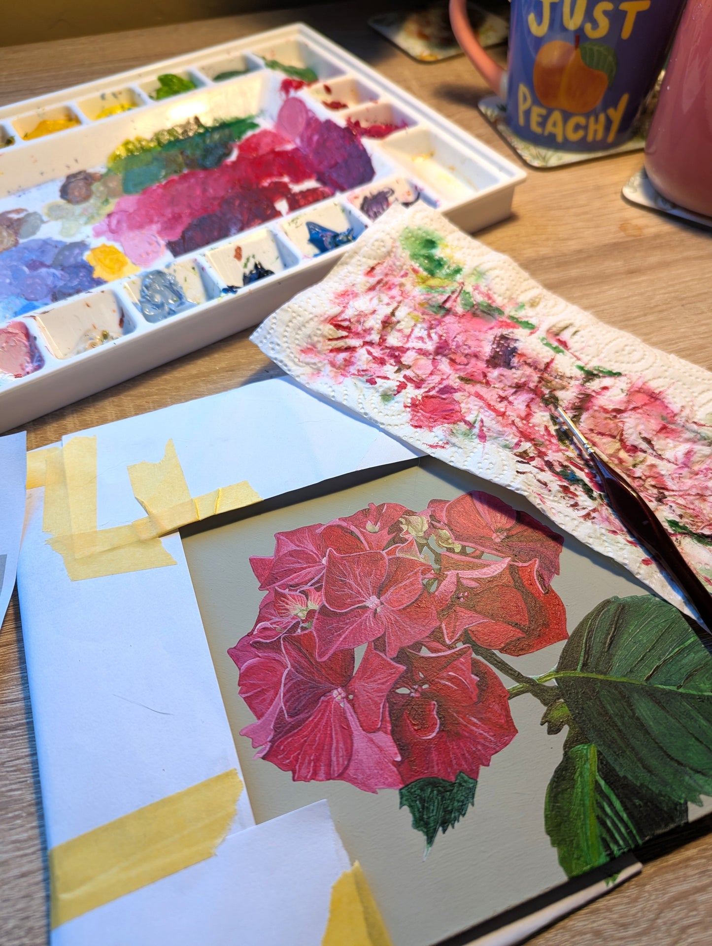Hydrangea - French Grey - Original Acrylic Artwork