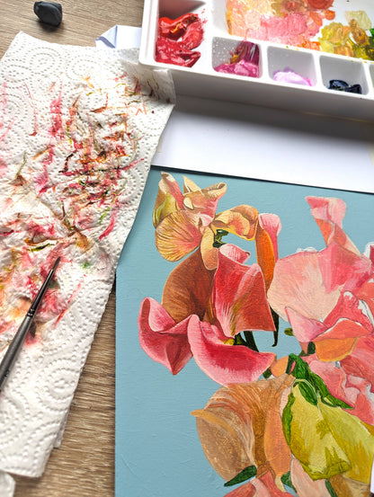 Appreciation - Sweet Peas - Original Acrylic Artwork