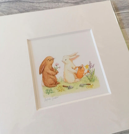 Bunny Love - Mounted Print