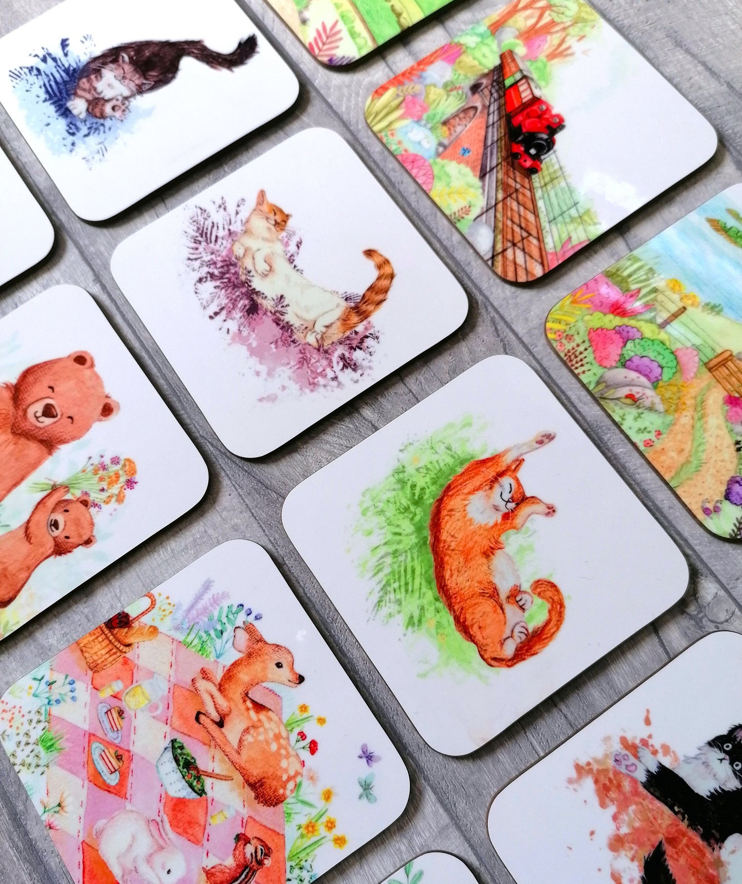 Individual Hardboard Coaster - 12 Designs