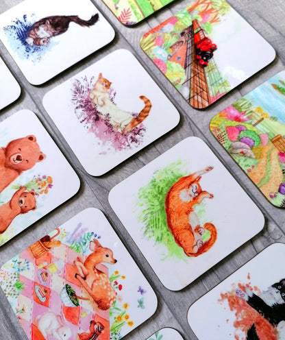 Individual Hardboard Coaster - 12 Designs
