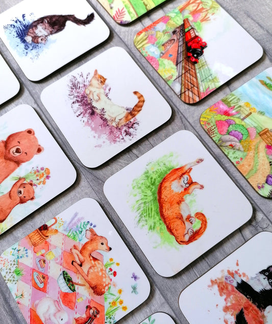 Individual Hardboard Coaster - 12 Designs